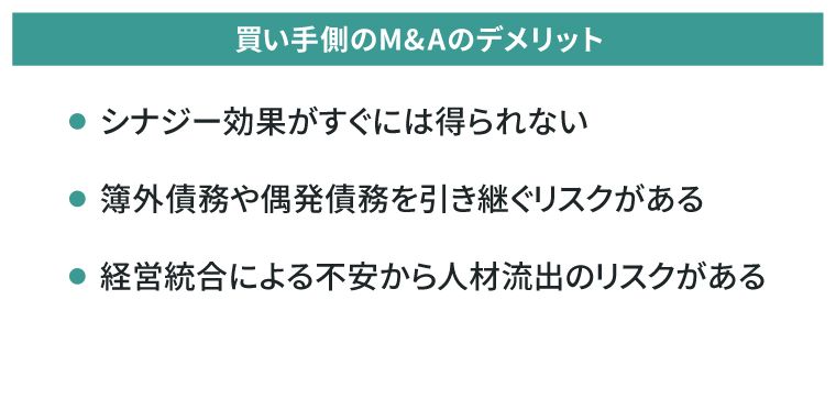 M&A買い手のデメリット
